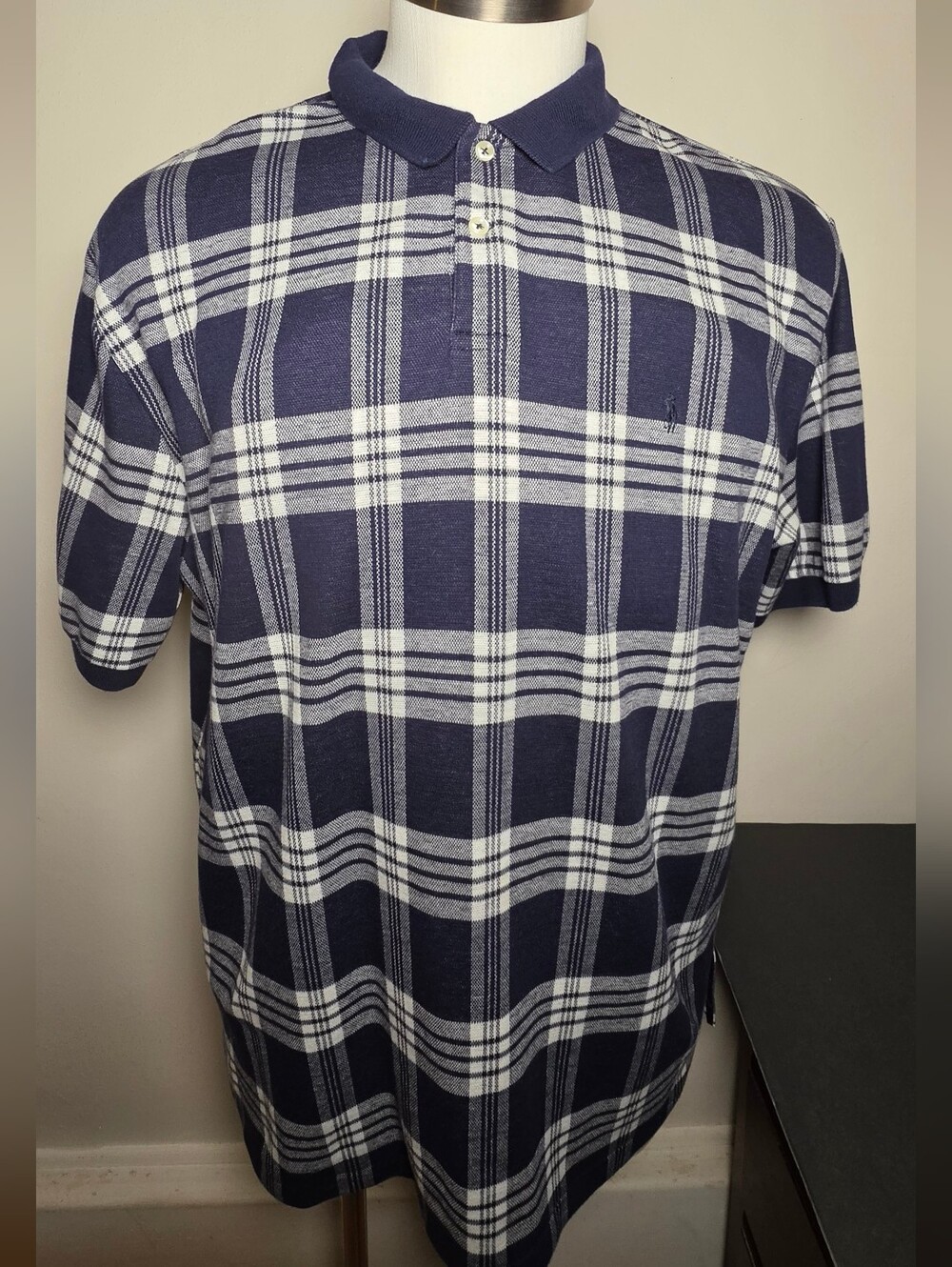 Polo by Ralph Lauren Navy & White Plaid Short-Sleeve Polo